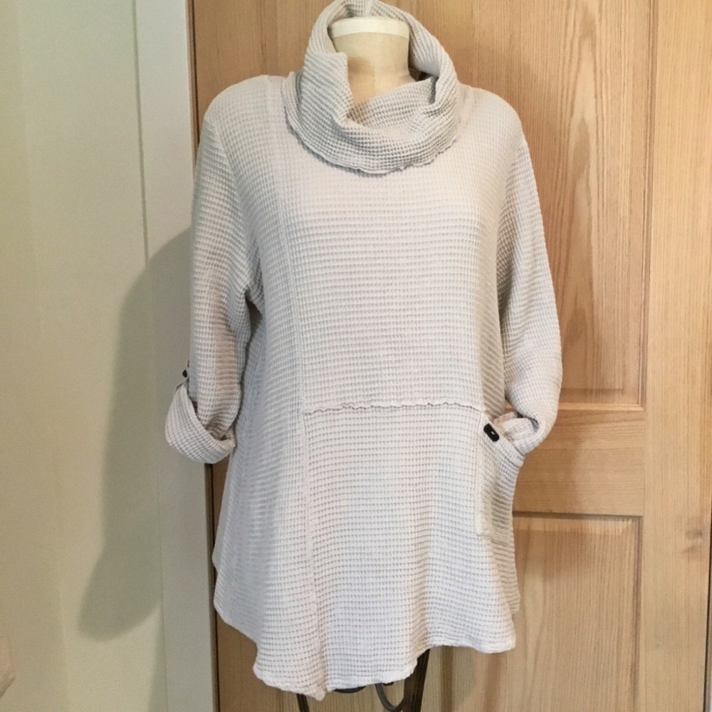 Waffle Cotton Knit Tunic by Focus Casual Life